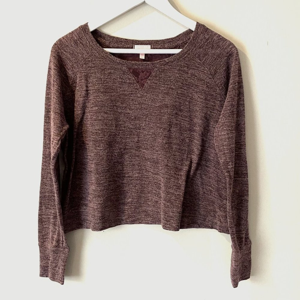 Victoria's Secret Lace Long Sleeve Oversized Crop Top